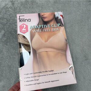 Felina 2-Pack Adaptive Cup Wire Free Bra M Wide Comfort Straps d0954
